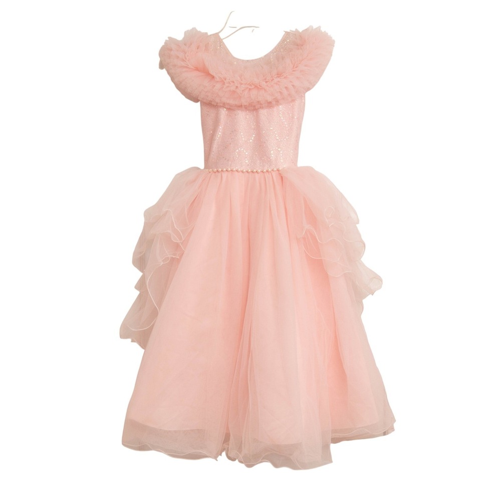 Girls Pink Princess Tulle Dress Sz 10 Ruffle Pageant Gown Photo Shoot FairyCore